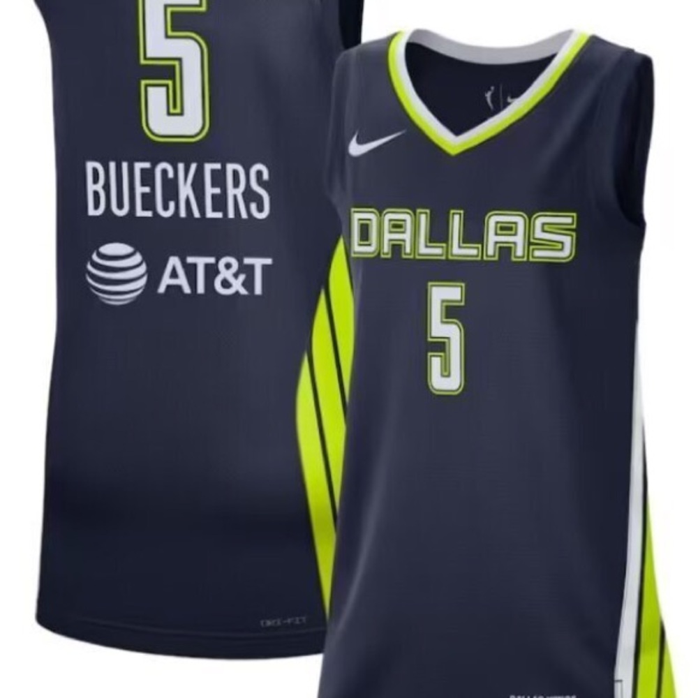 Nike Dallas Navy and Neon Green Basketball Jersey